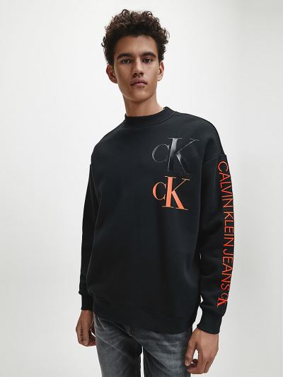 Calvin Klein Ruhák HU304003 | Calvin Klein Eco Series Cotton Blend Férfi Pulóver Fekete